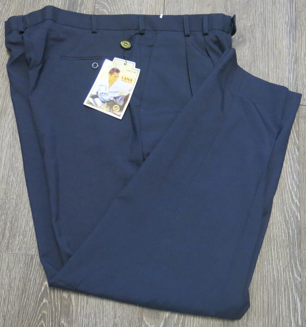 Vtg LANA FORMALS *NWT* Dress Pants Size 40x31 Men Pleated Blue Professional